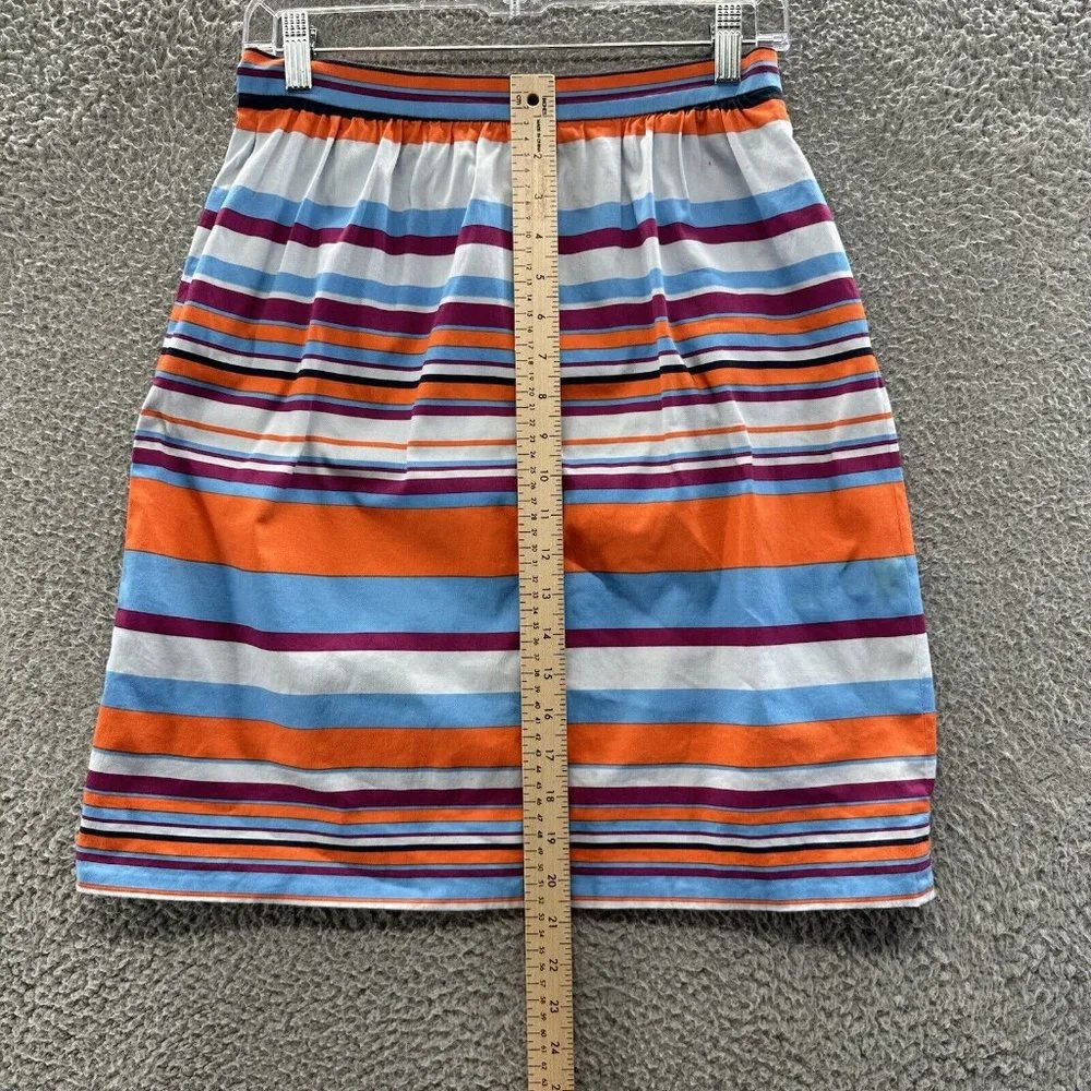 J. Crew Skirt Women's‎ 2 Multi Colored Striped Pocket Tube Skirt Ladies 2